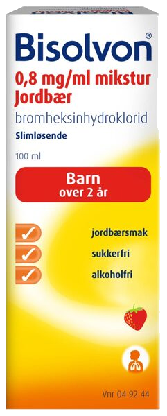 Bisolvon mikst 0,8mg/ml jordbær 100 ml