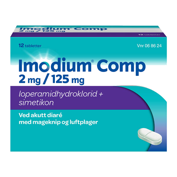 Imodium Comp tabletter 2/125MG 12 stk