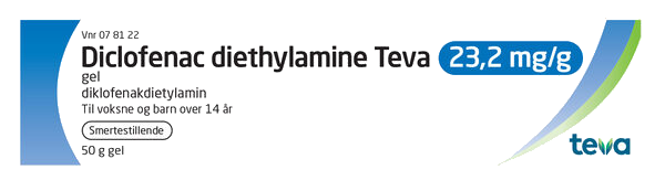 Diclofenac diethylamine Teva 23,2 mg/g gel, 50 g