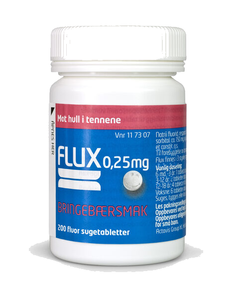 Flux sugetablett bringebær 0,25 mg 200 stk