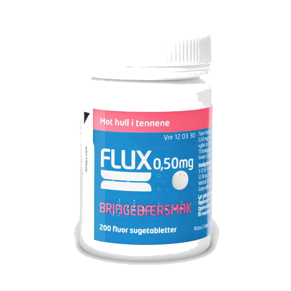 Flux sugetabletter bringebær 0,50 mg 200 stk