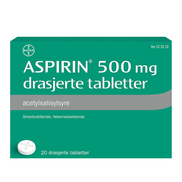Aspirin tabletter 500 mg 20 stk