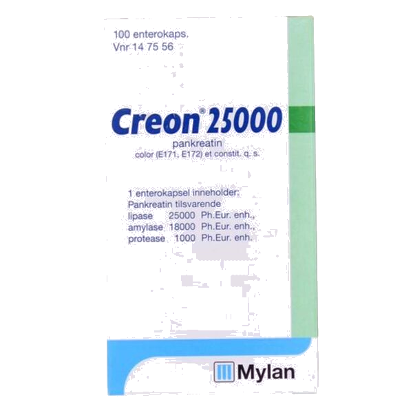 Creon 25000 enterokapsler 100 stk