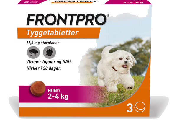 Frontpro flått tyggetablett til hund 2-4kg 11,3mg, 3 stk