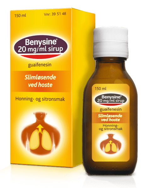 Benysine 20 mg/ml sirup med honning- og sitronsmak 150 ml