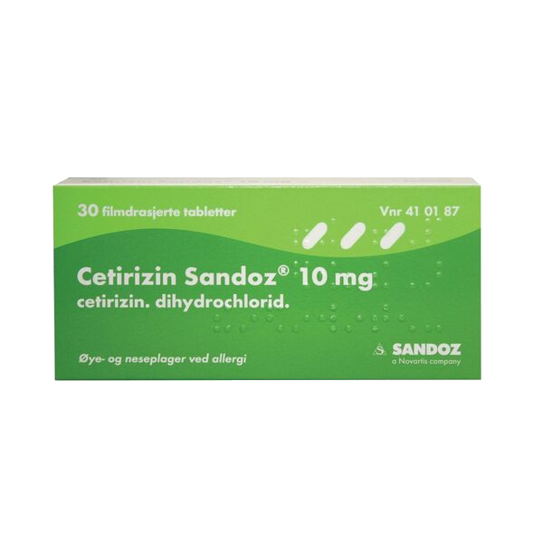 Cetirizin Sandoz tabletter 10 mg 30 stk