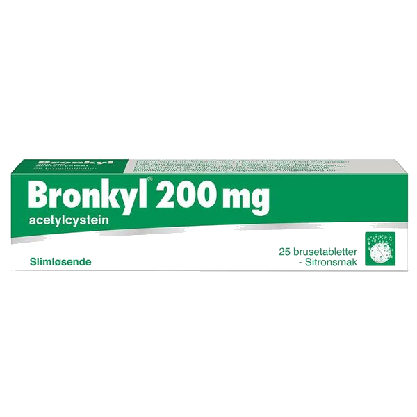 Bronkyl brusetabletter 200 mg 25 stk