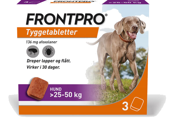 Frontpro flått tyggetablett til hund 25-50kg 136mg, 3 stk