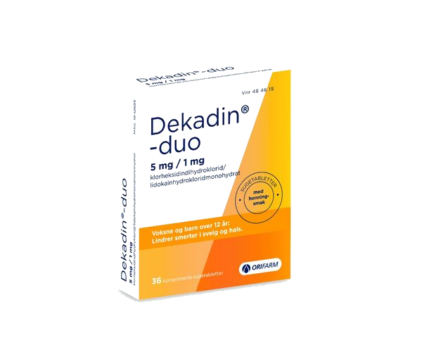 Dekadin-duo sugetablett 5 mg/1 mg 36 stk. honningsmak