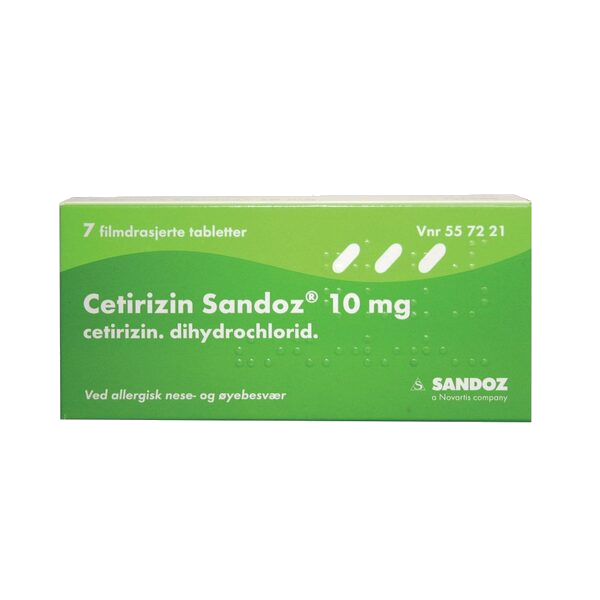 Cetirizin Sandoz tabletter 10 mg 7 stk