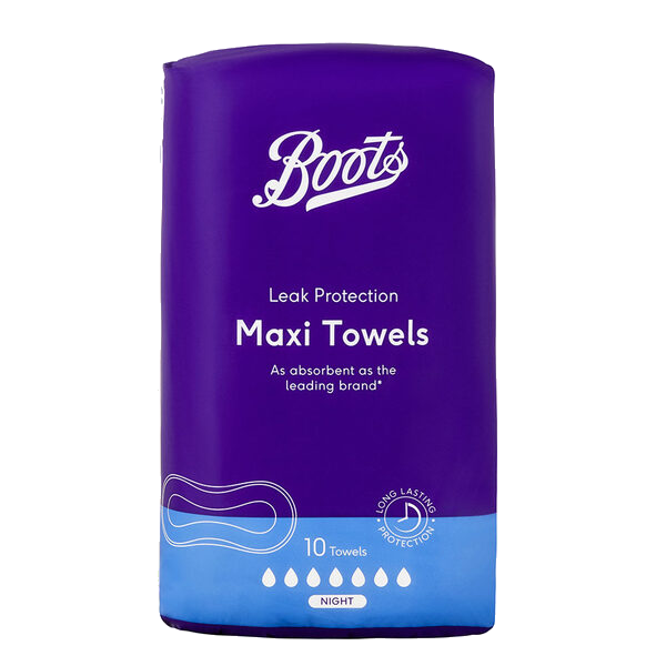Boots Maxi Towel Nattbind, 10pk