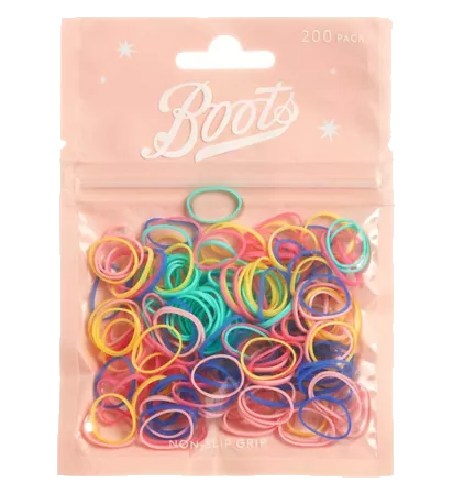 Boots Kids Gummi Hårstrikk Flerfarget 200stk