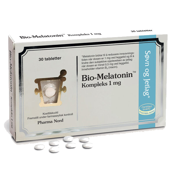 Bio-Melatonin Kompleks 1mg tabletter for bedre søvn 30 stk