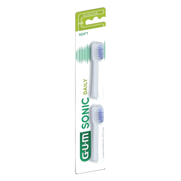 Gum Sonic Daily Batteri Tannbørstehode Refill Soft 2stk