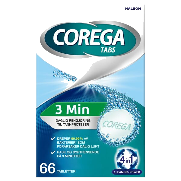 Corega tabletters 3min rensetabletter 66 stk