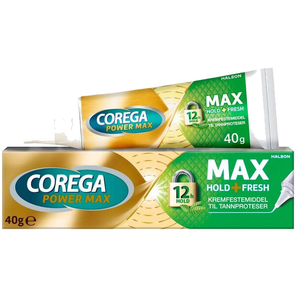 Corega Max Hold + Fresh fiksativcreme 40g til tannproteser