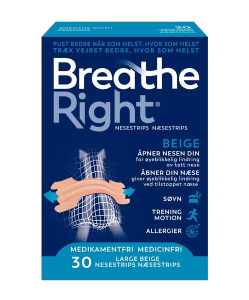 Breathe Right Nesestrips Beige Large 30 stk