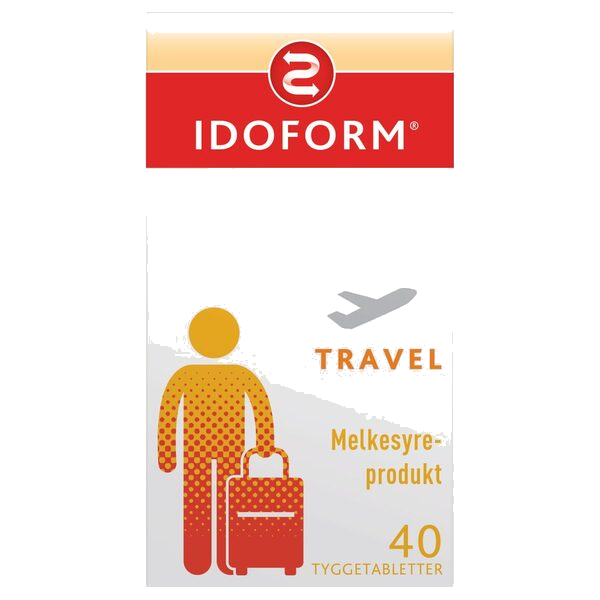 Idoform Travel melkesyrebakterier tyggetabletter 40 stk