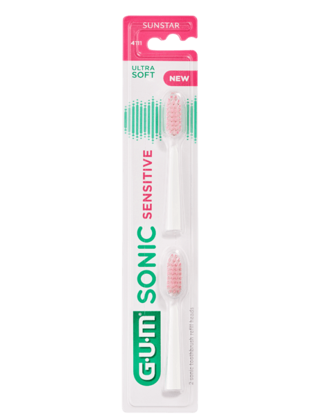 Gum Sonic Daily Batteri Tannbørstehode Refill Ultra Soft 2stk