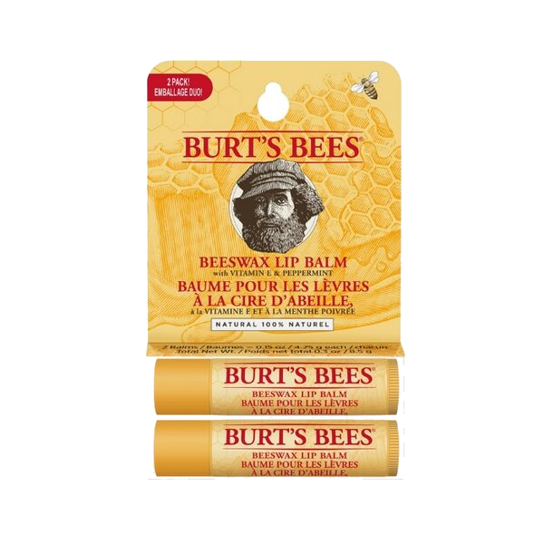 Burts Bees Lip Balm Beeswax Blister Twin Pack 2x4.25g