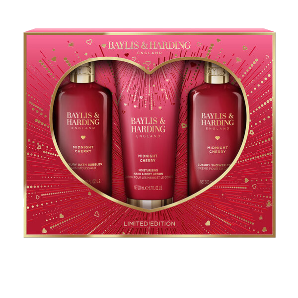 Baylis & Harding Midnight Cherry Luxury Body Trio Gift Set 800 ml